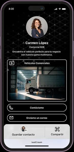 Digital business card for car dealerships