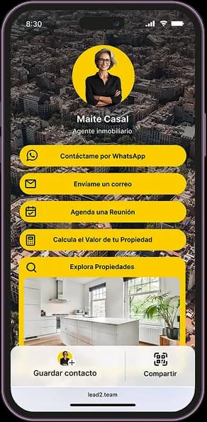 Digital business card for the real estate sector