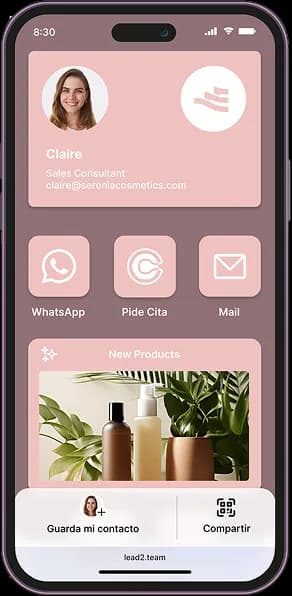 Digital business card for cosmetics sales teams