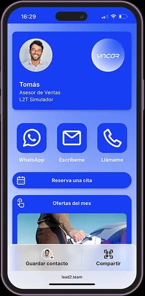 Digital business card for sales teams