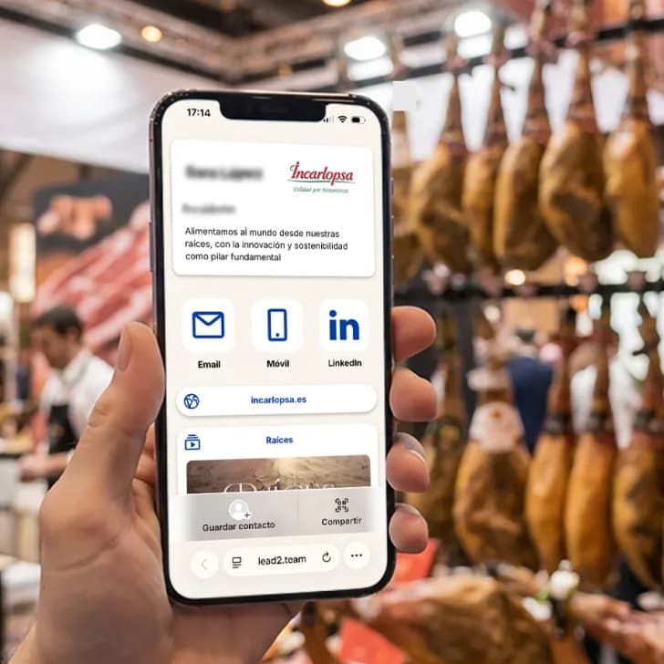 Incarlopsa digital card at a food trade fair