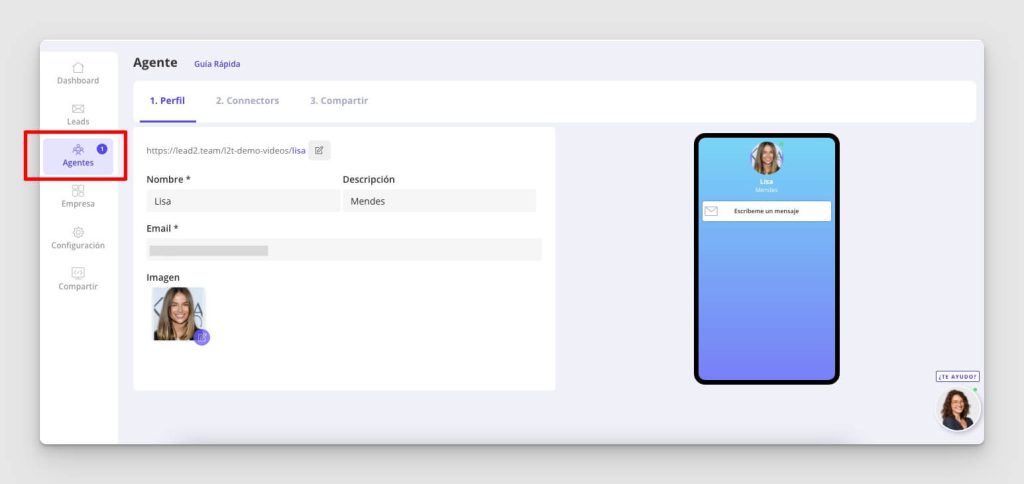 Cómo crear una tarjeta de visita digital con la plataforma Lead2Team - Paso 1