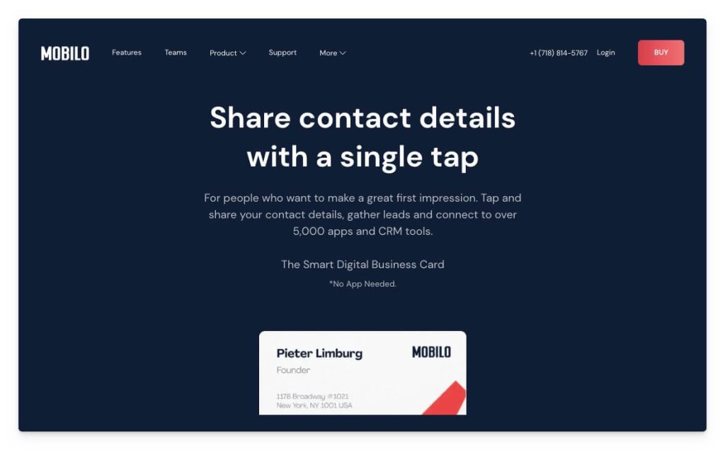 Image of the MOBILO platform homepage