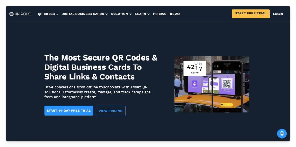 UNIQODE platform home page image