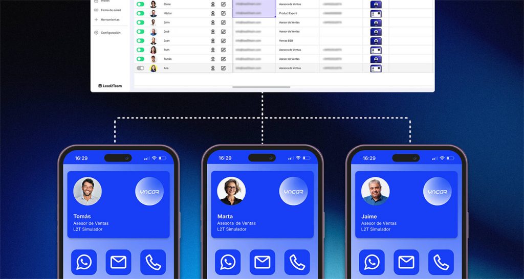 Lead2Team Vista Excel, Criação ágil de cartões digitais